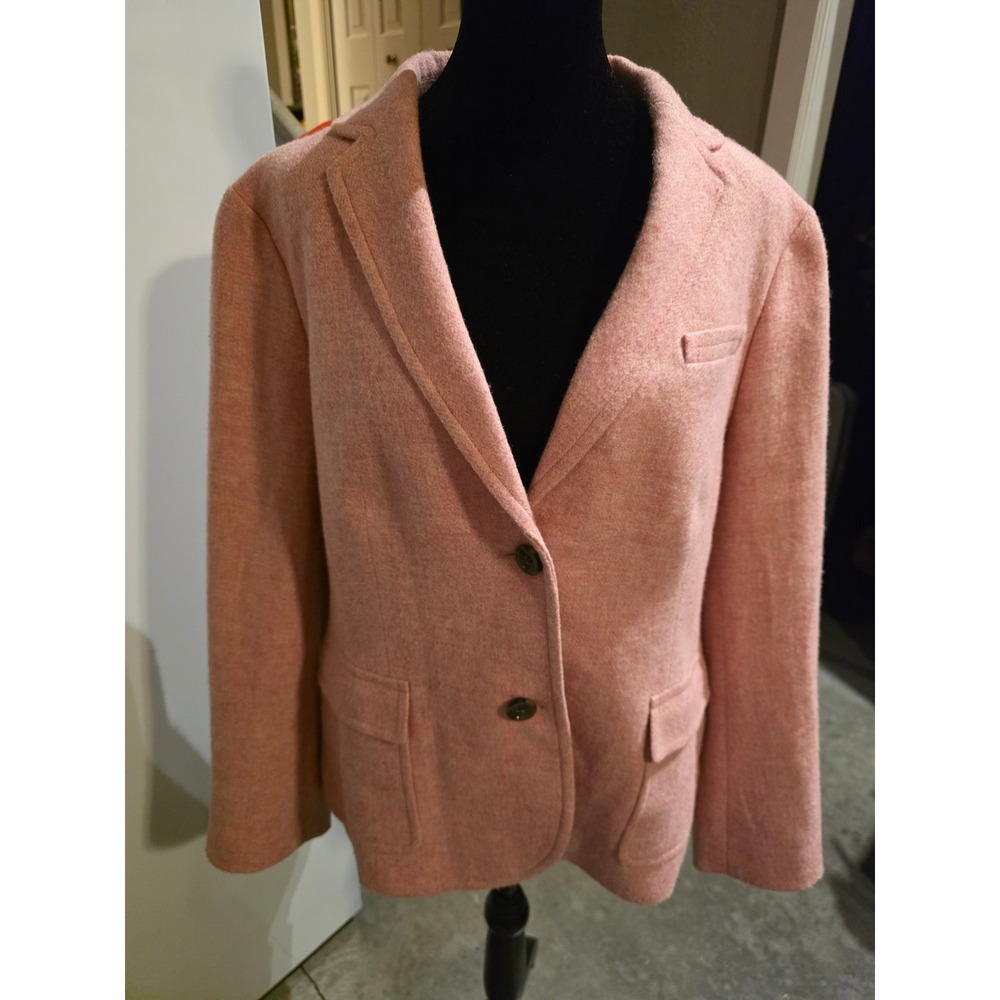 Talbots Pink Wool Blend Two Button Blazer Jacket Size 16 NWT 277795